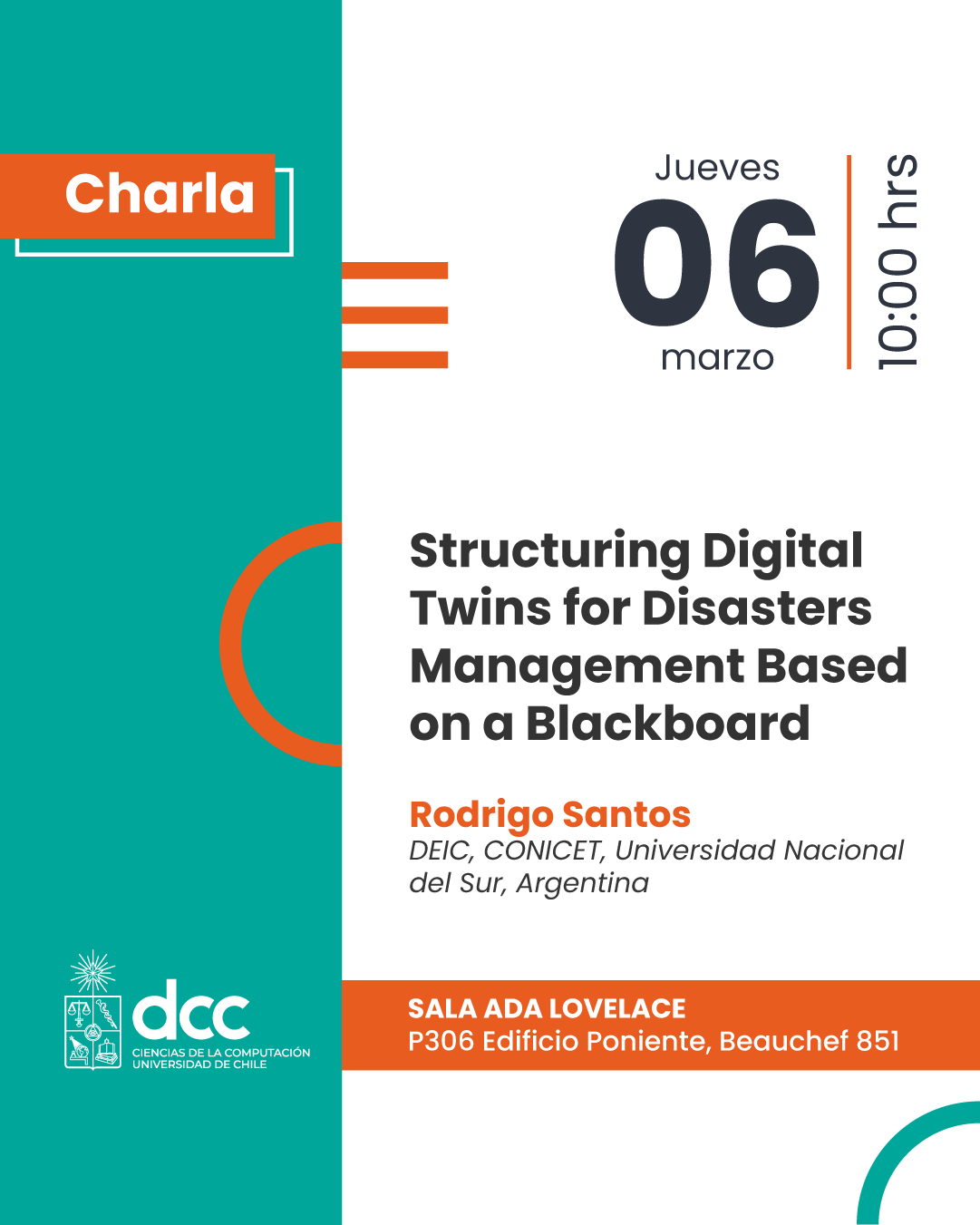 Charla: “Structuring Digital Twins for Disasters Management Based on a Blackboard”