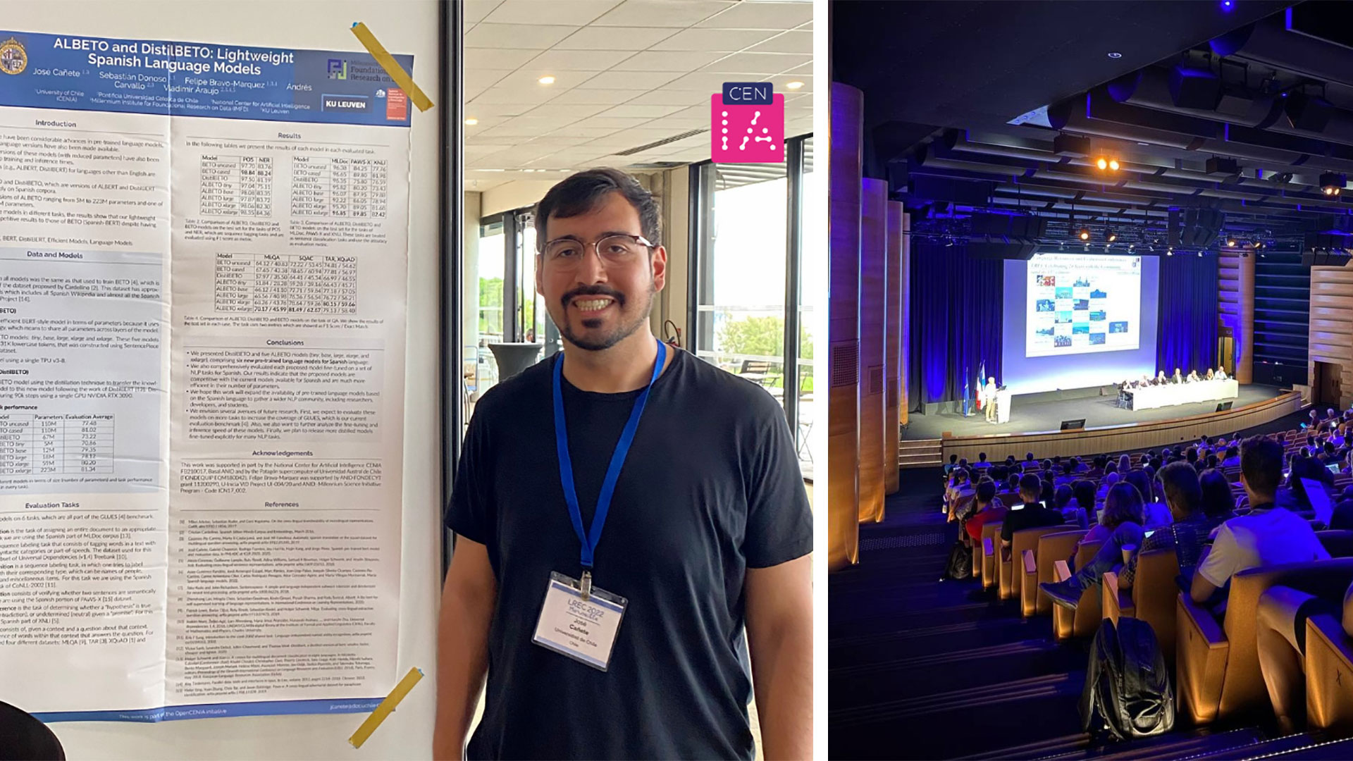 José Cañete, estudiante del DCC asistió a la 13° edición de la conferencia LREC 2022 (Language Resources and Evaluation Conference), donde presentar dos papers.